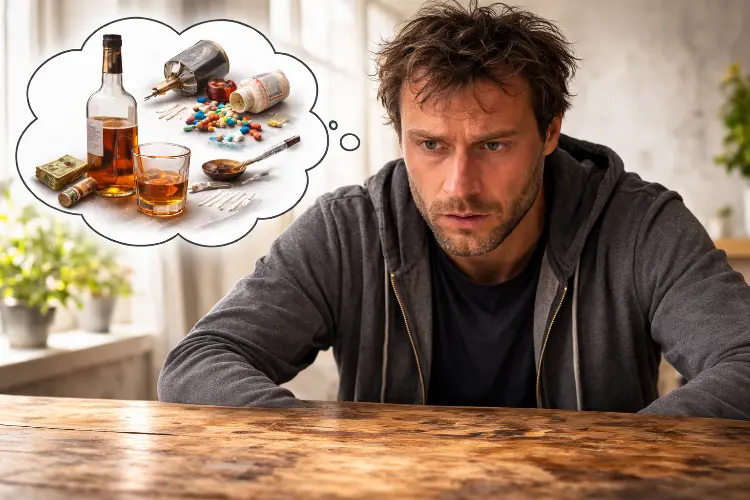 person experiencing methadone cravings after detox thinking about drugs and alcohol