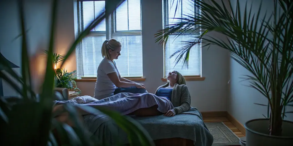 Person practicing mindfulness in a supportive recovery setting for DBT for addiction