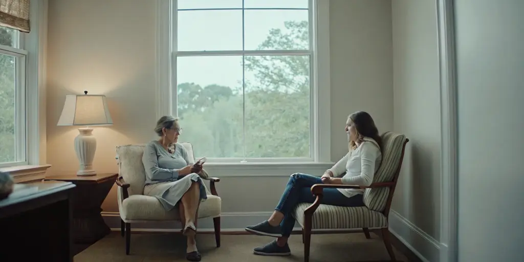Compassionate clinician speaking with a patient during detox admission