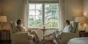 Patient having a compassionate consultation with a qualified clinician