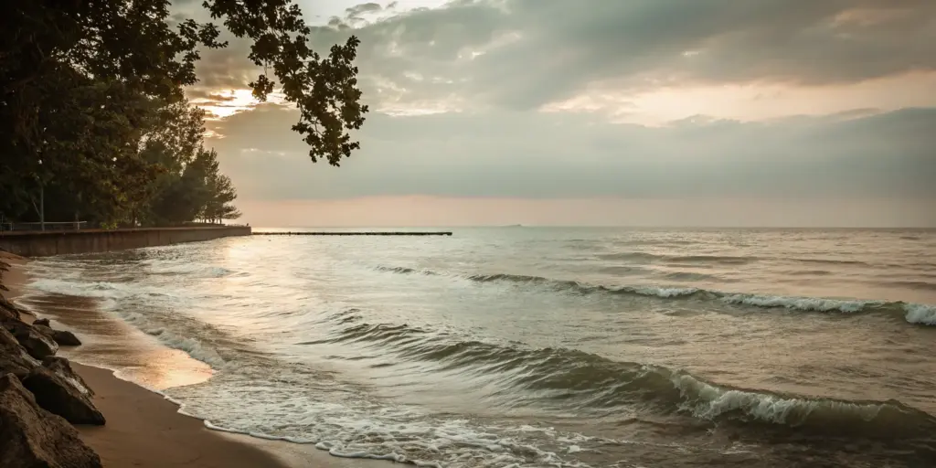 Serene coastal scene at sunrise symbolizing healing and recovery